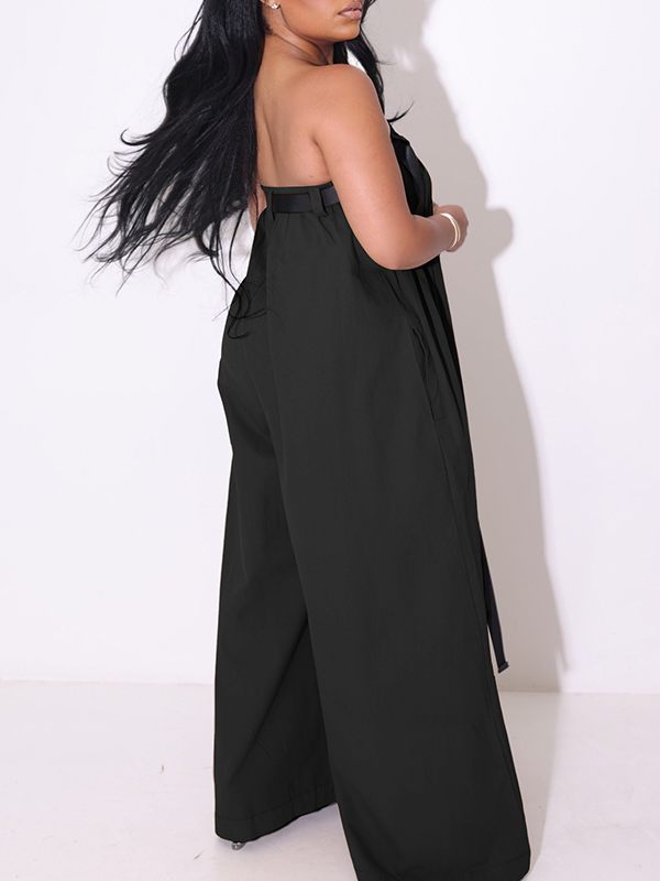 Strapless Belted Jumpsuit--Clearance