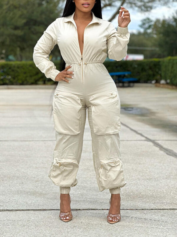 Motionkiller Zip-Front Cargo Jumpsuit