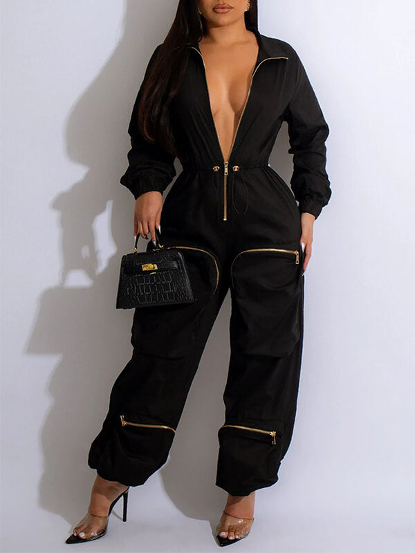 Motionkiller Zip-Front Cargo Jumpsuit