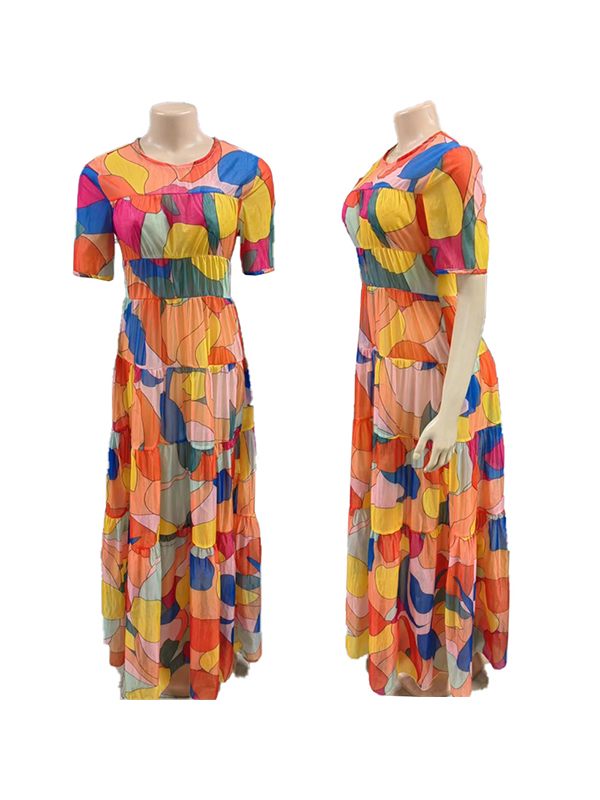 Motionkiller Printed Ruffle Maxi Dress