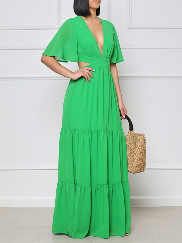 Motionkiller V-Neck Cutout Maxi Dress