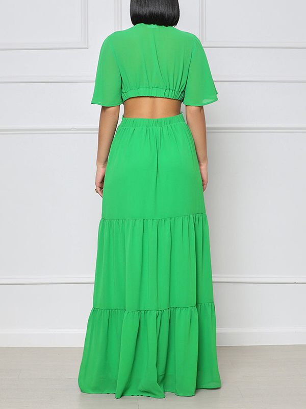 Motionkiller V-Neck Cutout Maxi Dress