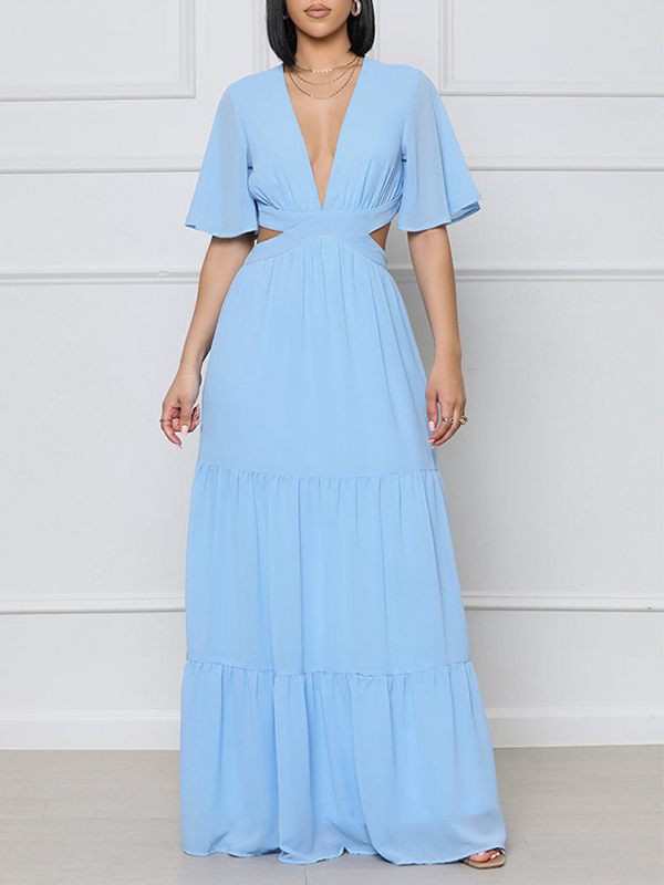 Motionkiller V-Neck Cutout Maxi Dress