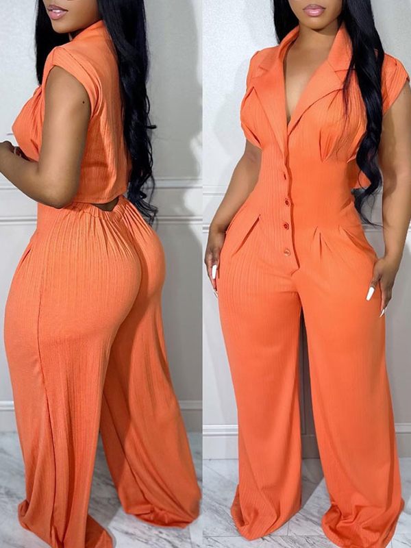 Motionkiller Button-Front Cutout Jumpsuit