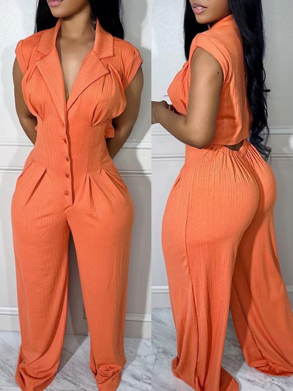 Motionkiller Button-Front Cutout Jumpsuit