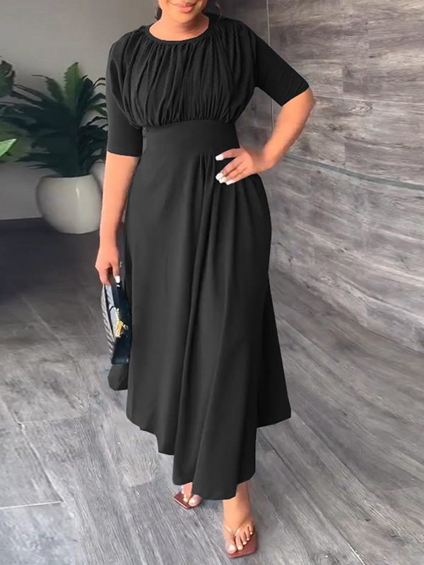 Solid Ruched Dress--Clearance