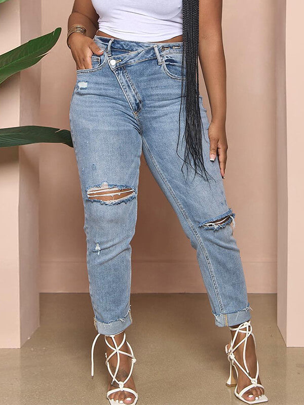 Motionkiller Asymmetric Ripped Jeans