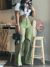 Load image into Gallery viewer, Solid Cutout Pants