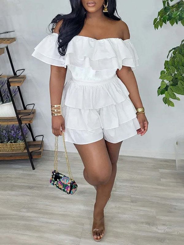 Motionkiller Off-Shoulder Ruffle Romper