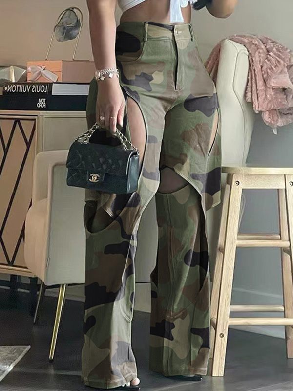 Camo Cutout Pants