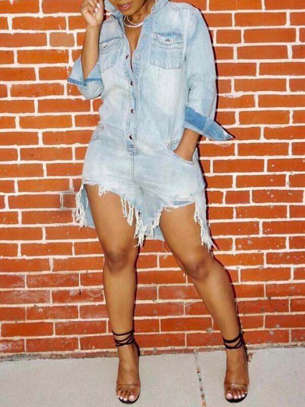 Motionkiller Destroyed Denim Romper