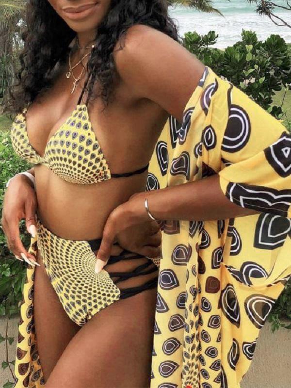 African Print Bikini with Cover-up