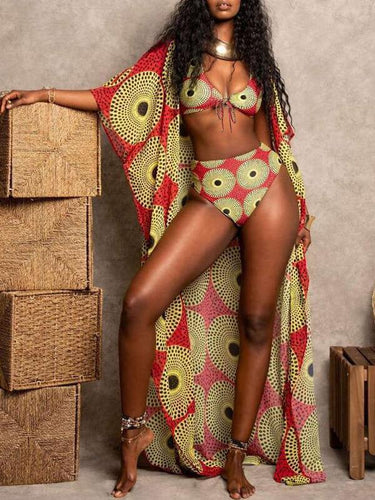 African Print Bikini With Cover