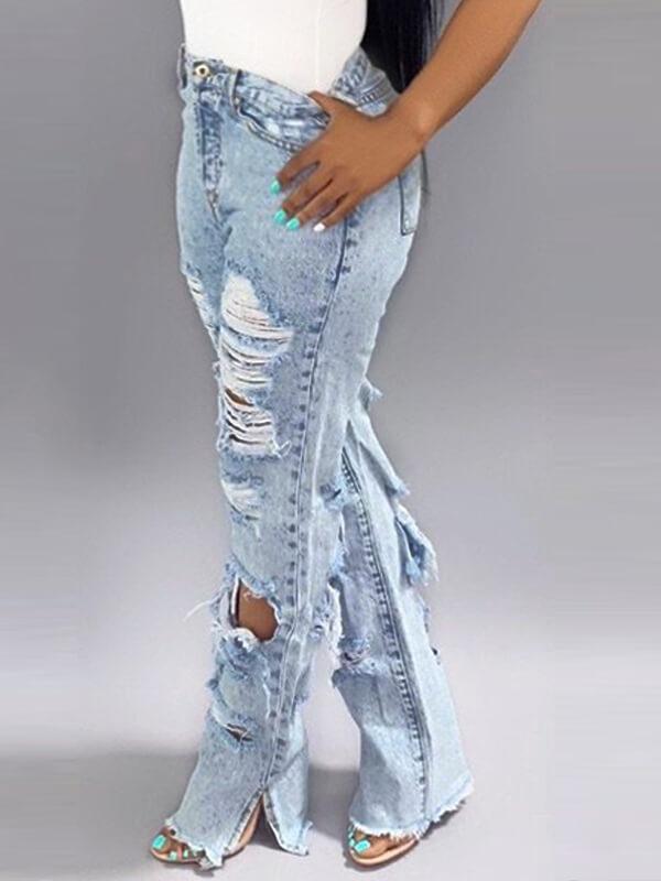 Motionkiller Distressed Side-Slit Jeans