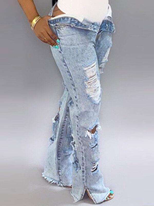 Motionkiller Distressed Side-Slit Jeans