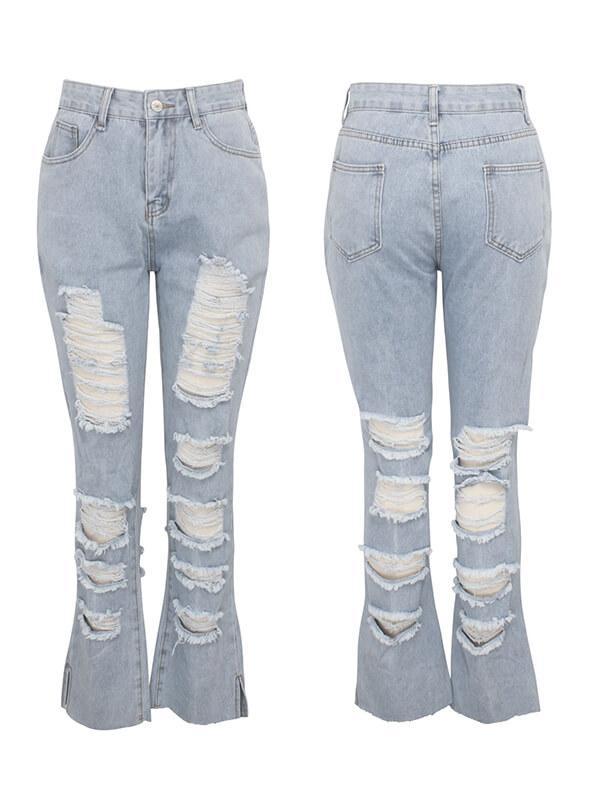 Motionkiller Distressed Side-Slit Jeans