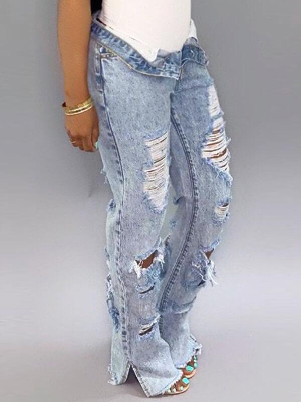 Motionkiller Distressed Side-Slit Jeans