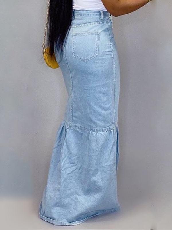 Motionkiller Button-Down Denim Skirt