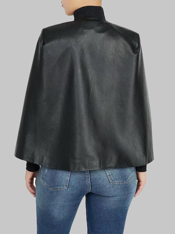 Motionkiller Faux Leather Cape Blazer