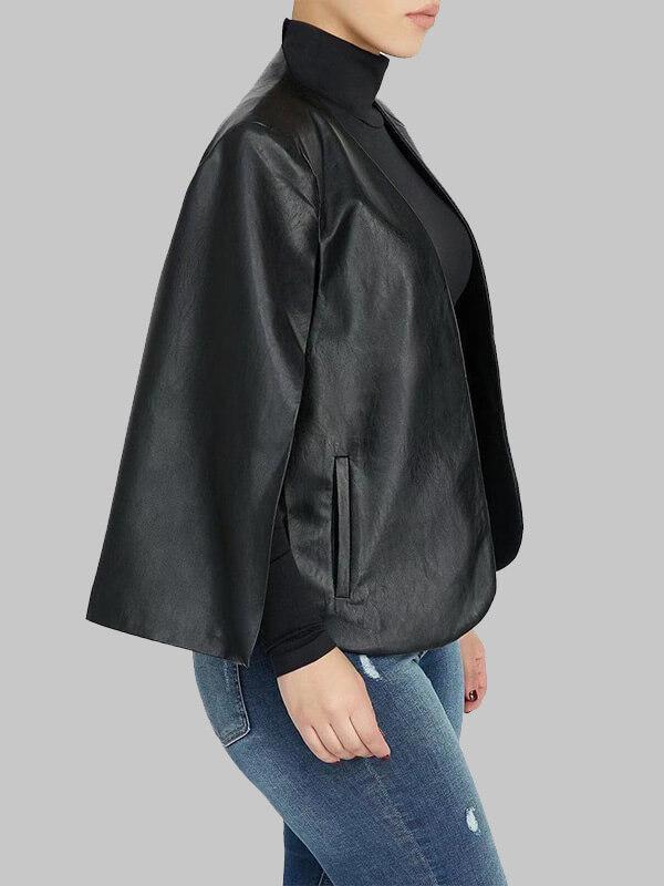 Motionkiller Faux Leather Cape Blazer