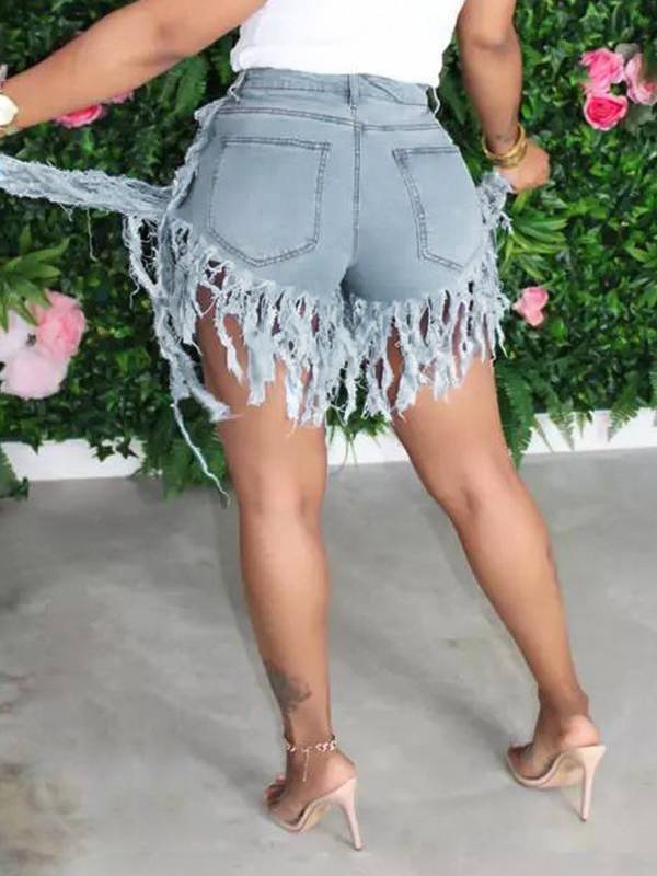 Motionkiller Fringe Combo Denim Shorts