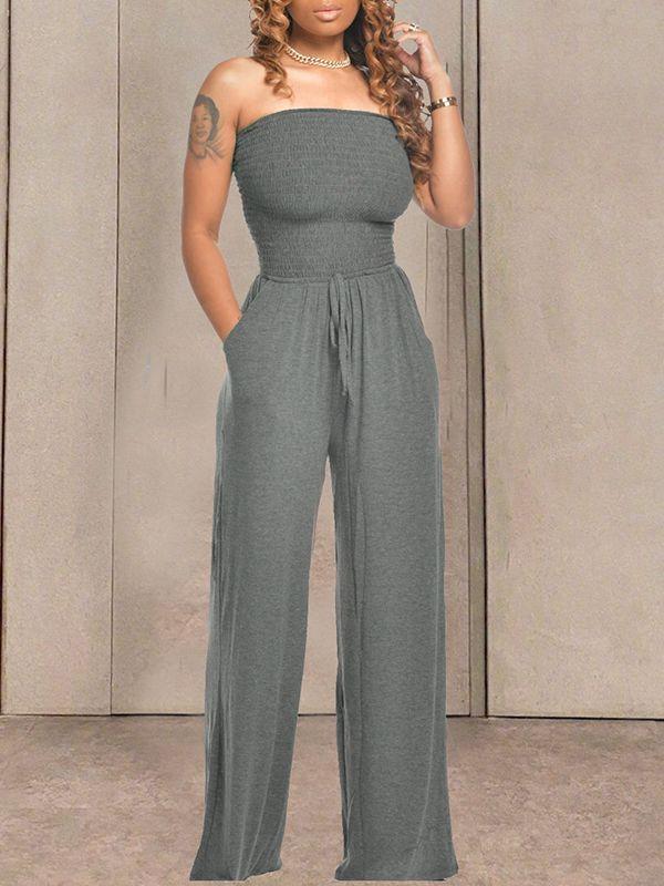 Bandeau Tied-Front Jumpsuit