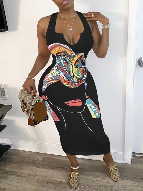 African Beauty Bodycon Dress--Clearance