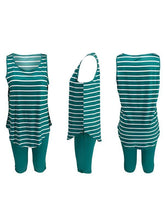Load image into Gallery viewer, Stripe Tank Top &amp; Biker Shorts Set--Clearance