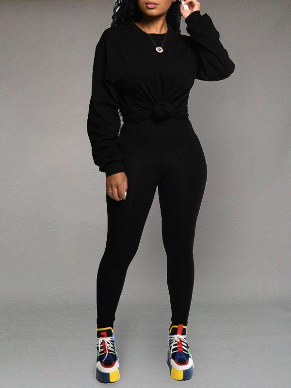 Motionkiller Solid Sweatshirt & Leggings Set