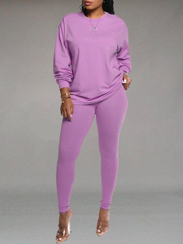 Motionkiller Solid Sweatshirt & Leggings Set